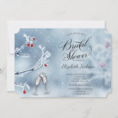 Winter Wonderland takken blauw Vrijgezellenfeest Kaart (Voorkant)