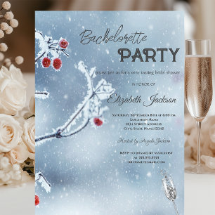Winter Wonderland Takken Blauwe Bachelorette Kaart