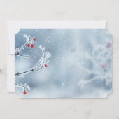 Winter Wonderland Takken Blauwe Bruiloftsontvangs Kaart (Achterkant)