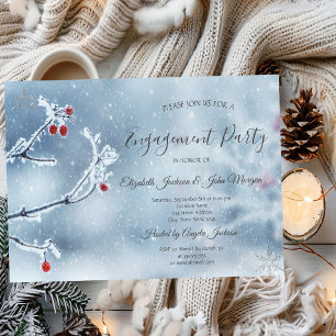 Winter Wonderland Takken Blauwe Verlovingsring Kaart