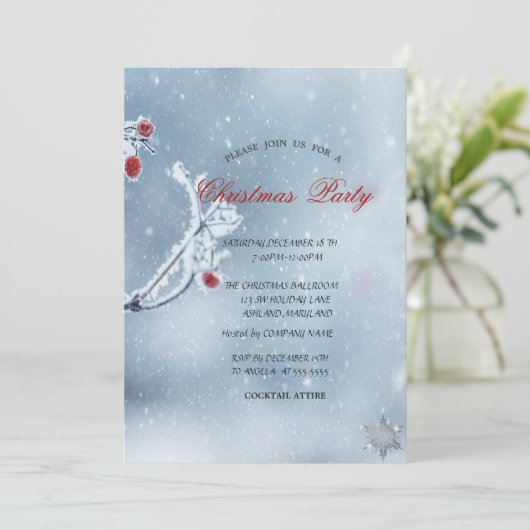 Winter Wonderland Takken Blue Company Kerst  Kaart (Staand voorkant)