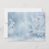 Winter Wonderland takken Blue repetitie diner Kaart (Achterkant)