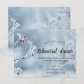 Winter Wonderland takken Blue repetitie diner Kaart (Voorkant / Achterkant)