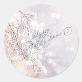 Winter Wonderland takken Ronde Sticker