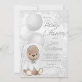 Winter Wonderland Teddy Bear Baby shower Kaart (Voorkant)