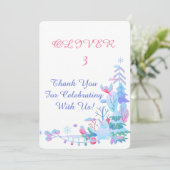 Winter Wonderland Thank You Card, Snowman Forest  Bedankkaart (Staand voorkant)