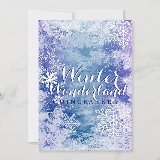 Winter Wonderland Theme QUINCEAÑERA Birthday Kaart (Voorkant)