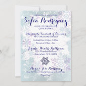 Winter Wonderland Theme QUINCEAÑERA Birthday Kaart (Achterkant)