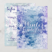 Winter Wonderland Theme QUINCEAÑERA Birthday Kaart (Voorkant / Achterkant)