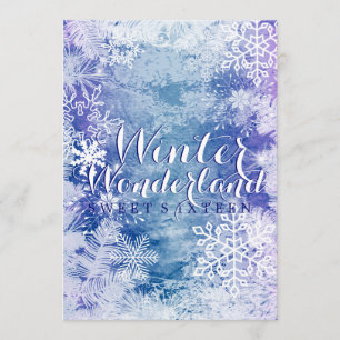 Winter Wonderland Theme Sweet Sixteen Birthday Kaart