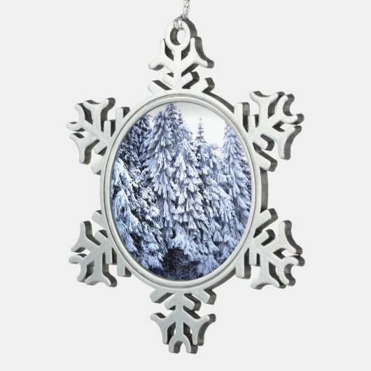 Winter Wonderland Tin Sneeuwvlok Ornament (Rechts)