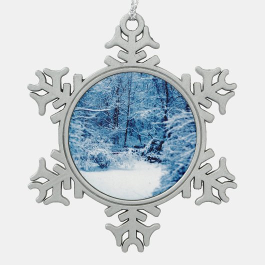 Winter Wonderland Tin Sneeuwvlok Ornament (Voorkant)