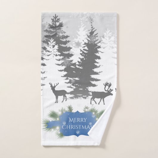 Winter Wonderland Towel Set - Blauw Bad Handdoek (Handdoek)