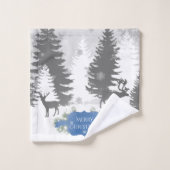 Winter Wonderland Towel Set - Blauw Bad Handdoek (Wasdoekje)