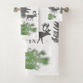 Winter Wonderland Towel Set - Groen Bad Handdoek (Insitu)