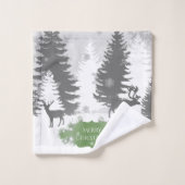 Winter Wonderland Towel Set - Groen Bad Handdoek (Wasdoekje)