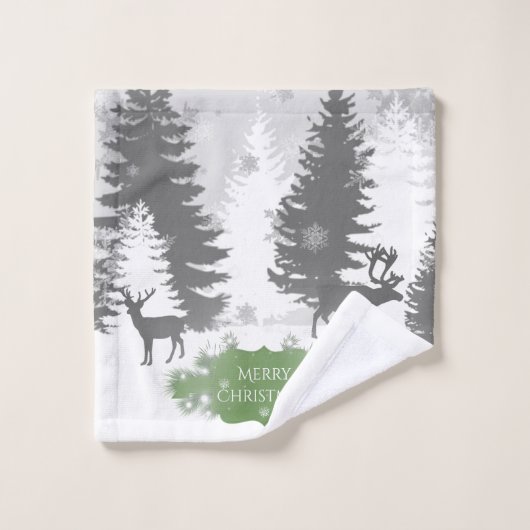Winter Wonderland Towel Set - Groen Bad Handdoek (Wasdoekje)