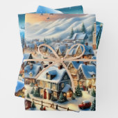 Winter Wonderland Towns Kerst inpakpapier (In situ)