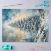 Winter Wonderland Tree en Deer Decoupage Papier (Craft)