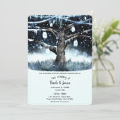 Winter Wonderland Tree Lights & Mason Jars Weddens Kaart (Staand voorkant)