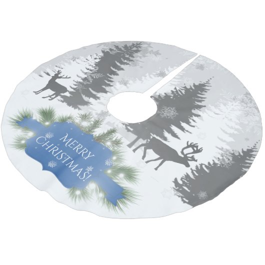 Winter Wonderland Tree Skirt - Blauw Kerstboom Rok (Gekanteld)