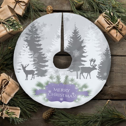Winter Wonderland Tree Skirt - Paars Kerstboom Rok