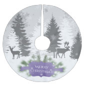 Winter Wonderland Tree Skirt - Paars Kerstboom Rok (Voorkant)