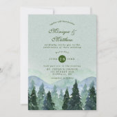 Winter Wonderland Trees Scenery Wedding Kaart (Voorkant)