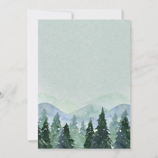 Winter Wonderland Trees Scenery Wedding Kaart (Achterkant)
