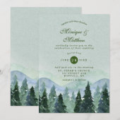 Winter Wonderland Trees Scenery Wedding Kaart (Voorkant / Achterkant)