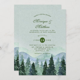 Winter Wonderland Trees Scenery Wedding Kaart