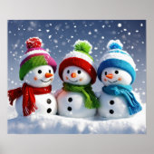 Winter Wonderland Trio 3D Sneeuwmannen Poster (Voorkant)