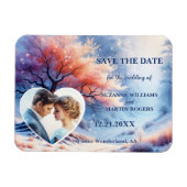 Winter Wonderland Trouwfoto Bewaar de datum Magneet (Horizontaal)