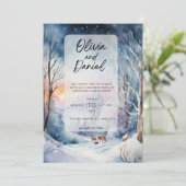 Winter Wonderland Trouwkaart Kaart (Staand voorkant)