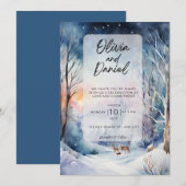 Winter Wonderland Trouwkaart Kaart (Voorkant / Achterkant)