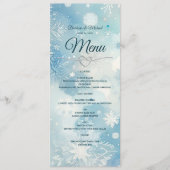 Winter Wonderland Trouwmenu Kaart (Voorkant)