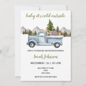 Winter Wonderland Truck baby shower Kaart (Voorkant)