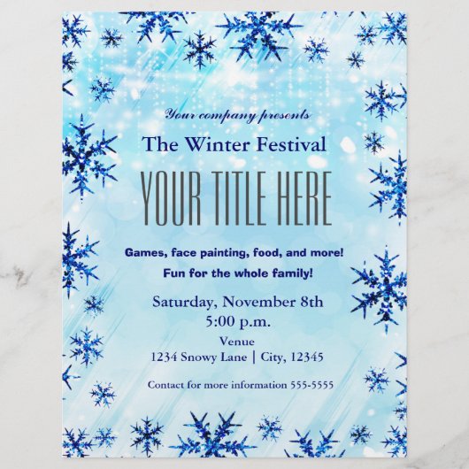 Winter Wonderland Type Festival Event Flyer Poster (Voorkant)
