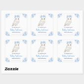 Winter Wonderland Uil Baby shower Bookplate Vierkante Sticker (Vel)