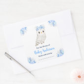 Winter Wonderland Uil Baby shower Bookplate Vierkante Sticker (Envelop)