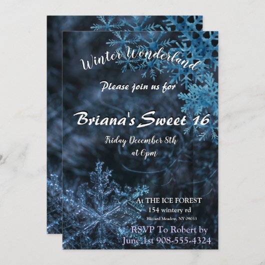 Winter Wonderland Uitnodiging (Voorkant / Achterkant)