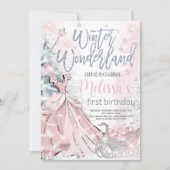 Winter Wonderland Uitnodiging Sneeuwvlok Feest Eer (Voorkant)