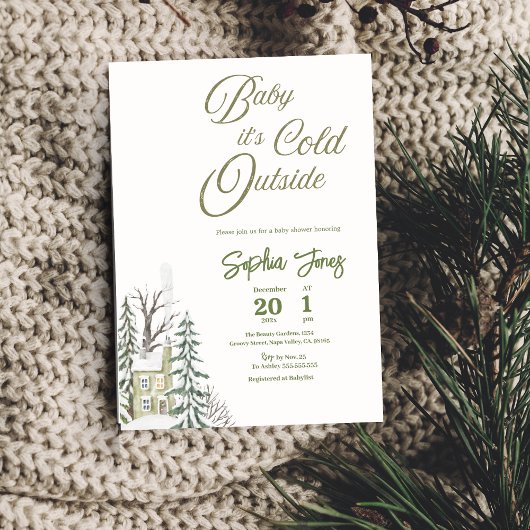 Winter Wonderland Uitnodiging voor Baby shower
