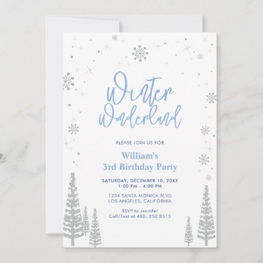 Winter Wonderland - Uitnodiging voor Silver Boy Bi (Voorkant)