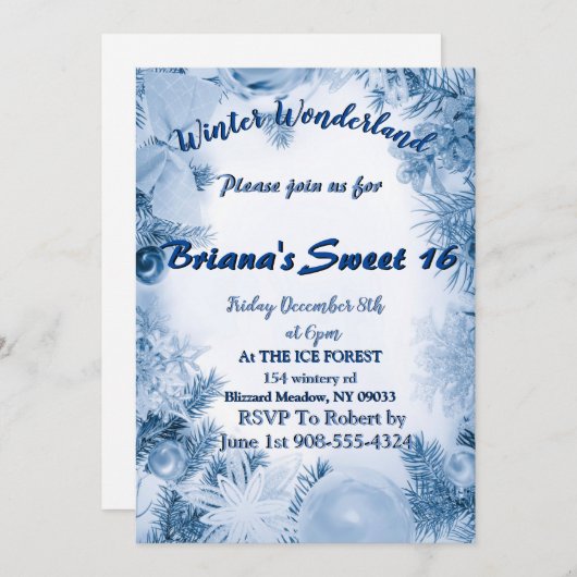 Winter Wonderland Uitnodigingen (Voorkant / Achterkant)