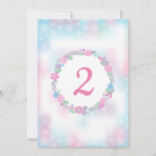 Winter Wonderland Unicorn Verjaardag Uitnodiging (Achterkant)