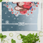 Winter Wonderland Uw foto Kerstmis met sneeuw Theedoek (Gevouwen)