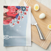 Winter Wonderland Uw foto Kerstmis met sneeuw Theedoek (Quarter Fold)