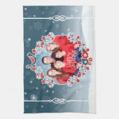 Winter Wonderland Uw foto Kerstmis met sneeuw Theedoek (Verticaal)