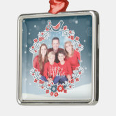 Winter Wonderland Uw foto Kerstmis Metalen Ornament (Links)